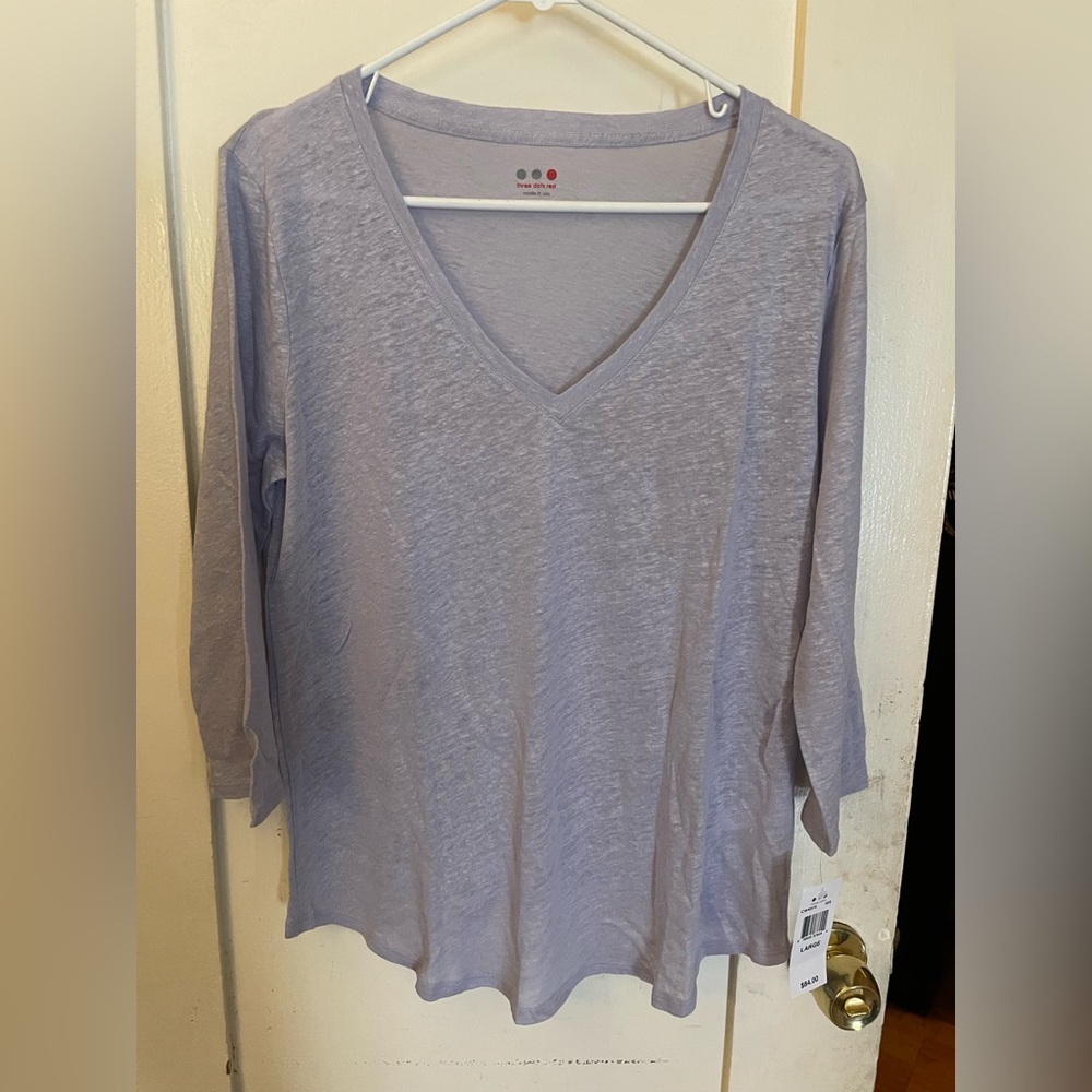 Three Dots Women's V-Neck Top